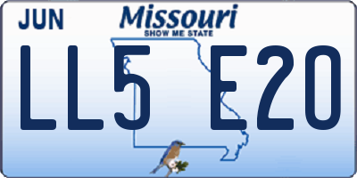 MO license plate LL5E2O