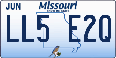 MO license plate LL5E2Q
