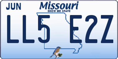 MO license plate LL5E2Z