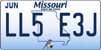 MO license plate LL5E3J