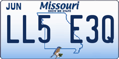 MO license plate LL5E3Q