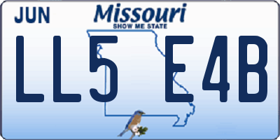 MO license plate LL5E4B