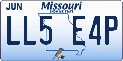 MO license plate LL5E4P