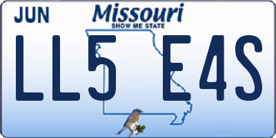 MO license plate LL5E4S