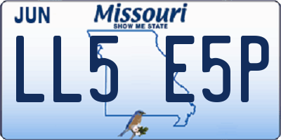 MO license plate LL5E5P
