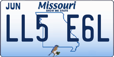 MO license plate LL5E6L
