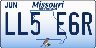 MO license plate LL5E6R