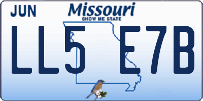MO license plate LL5E7B