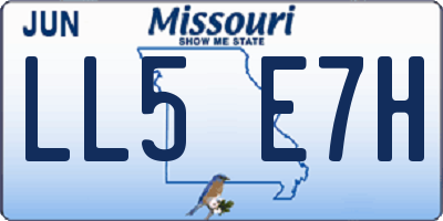 MO license plate LL5E7H