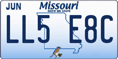 MO license plate LL5E8C
