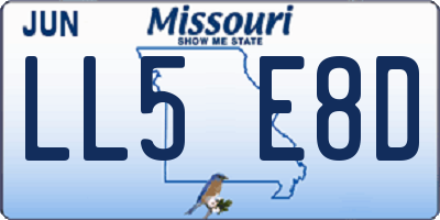 MO license plate LL5E8D