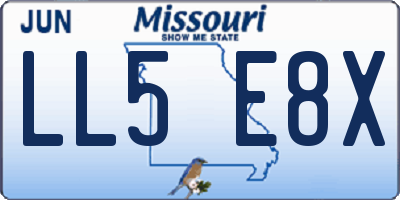 MO license plate LL5E8X