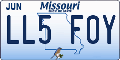 MO license plate LL5F0Y
