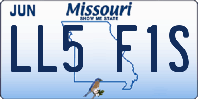MO license plate LL5F1S