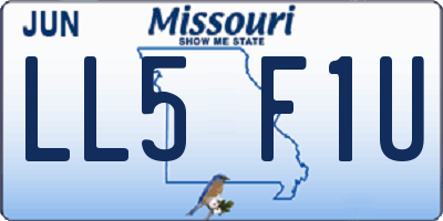 MO license plate LL5F1U