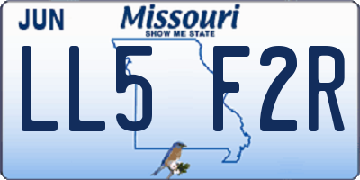 MO license plate LL5F2R