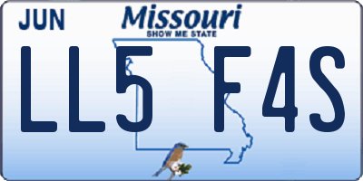 MO license plate LL5F4S