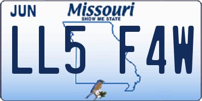 MO license plate LL5F4W