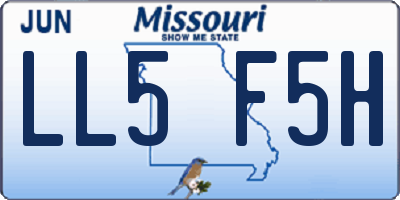 MO license plate LL5F5H