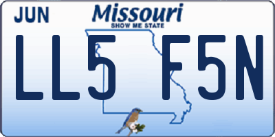 MO license plate LL5F5N