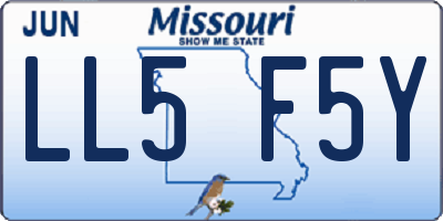 MO license plate LL5F5Y
