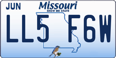MO license plate LL5F6W