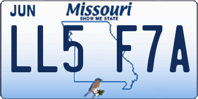 MO license plate LL5F7A