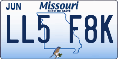 MO license plate LL5F8K