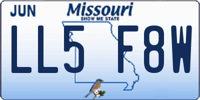 MO license plate LL5F8W