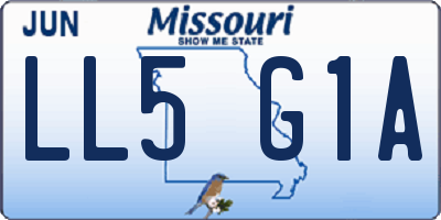 MO license plate LL5G1A