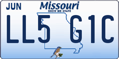 MO license plate LL5G1C
