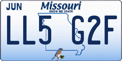 MO license plate LL5G2F