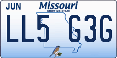 MO license plate LL5G3G
