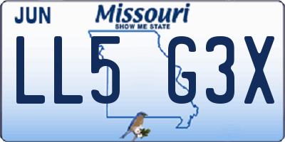 MO license plate LL5G3X