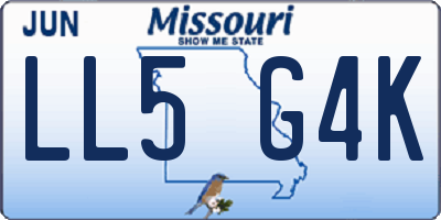 MO license plate LL5G4K