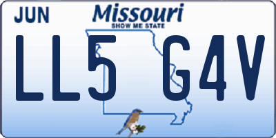 MO license plate LL5G4V
