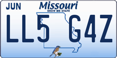MO license plate LL5G4Z