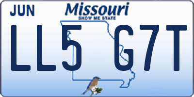 MO license plate LL5G7T