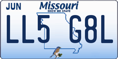 MO license plate LL5G8L