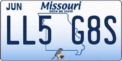 MO license plate LL5G8S