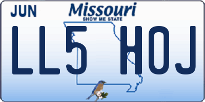 MO license plate LL5H0J