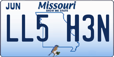 MO license plate LL5H3N