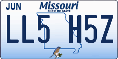 MO license plate LL5H5Z