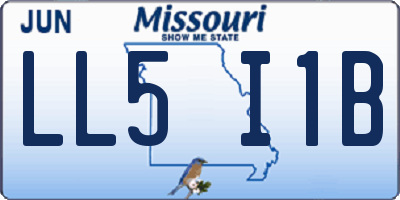 MO license plate LL5I1B