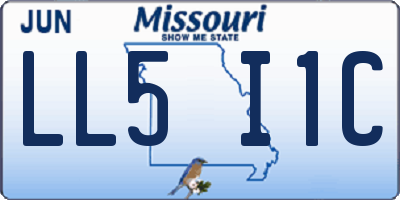 MO license plate LL5I1C
