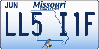 MO license plate LL5I1F