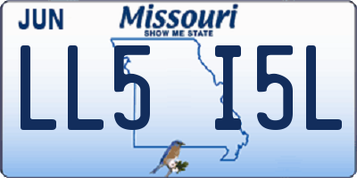 MO license plate LL5I5L