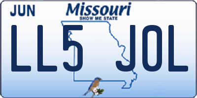 MO license plate LL5J0L