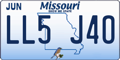 MO license plate LL5J4O