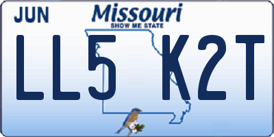 MO license plate LL5K2T